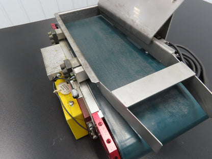 NKE 6"x 17" Small Parts Conveyor Low Profile Flat Belt Slow Feed 220V 3PH 1FPM