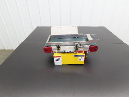 NKE 6"x 17" Small Parts Conveyor Low Profile Flat Belt Slow Feed 220V 3PH 1FPM