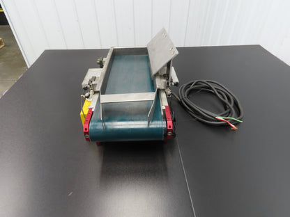 NKE 6"x 17" Small Parts Conveyor Low Profile Flat Belt Slow Feed 220V 3PH 1FPM