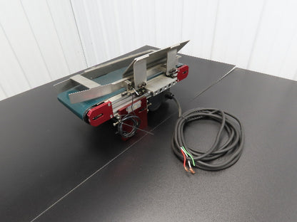 NKE 6"x 17" Small Parts Conveyor Low Profile Flat Belt Slow Feed 220V 3PH 1FPM