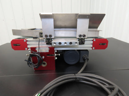 NKE 6"x 17" Small Parts Conveyor Low Profile Flat Belt Slow Feed 220V 3PH 1FPM