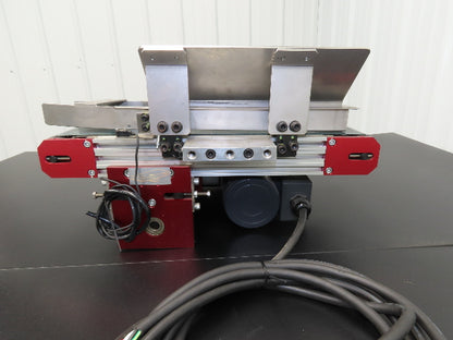 NKE 6"x 17" Small Parts Conveyor Low Profile Flat Belt Slow Feed 220V 3PH 1FPM