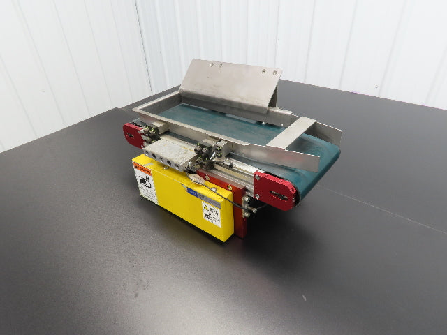 NKE 6"x 17" Small Parts Conveyor Low Profile Flat Belt Slow Feed 220V 3PH 1FPM