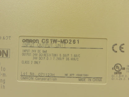Omron CS1W-MD261 Input Output Unit 24VDC