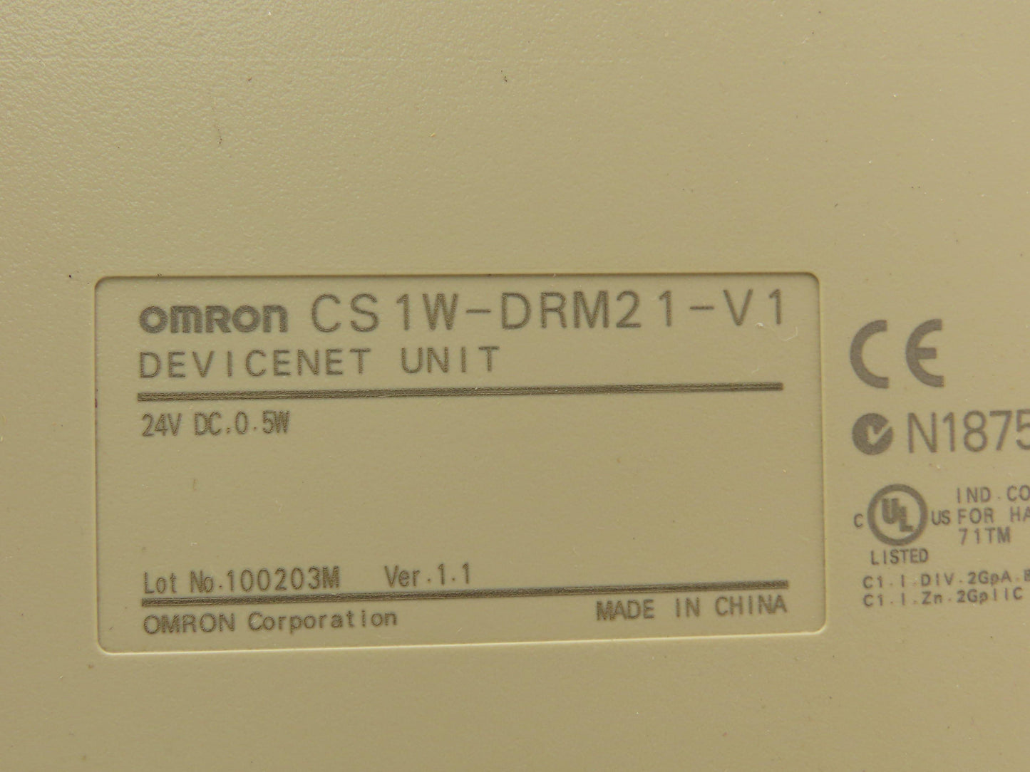 Omron CS1W-DRM21-V1 DeviceNet Unit 24VDC 0.5W Lot of 4