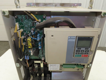 Yaskawa CIMR-AU4A0088FAA AC Drive 60HP 380-480V 3PH In 0-480VAC 0-400Hz 88A Out