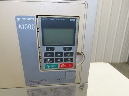 Yaskawa CIMR-AU4A0088FAA AC Drive 60HP 380-480V 3PH In 0-480VAC 0-400Hz 88A Out