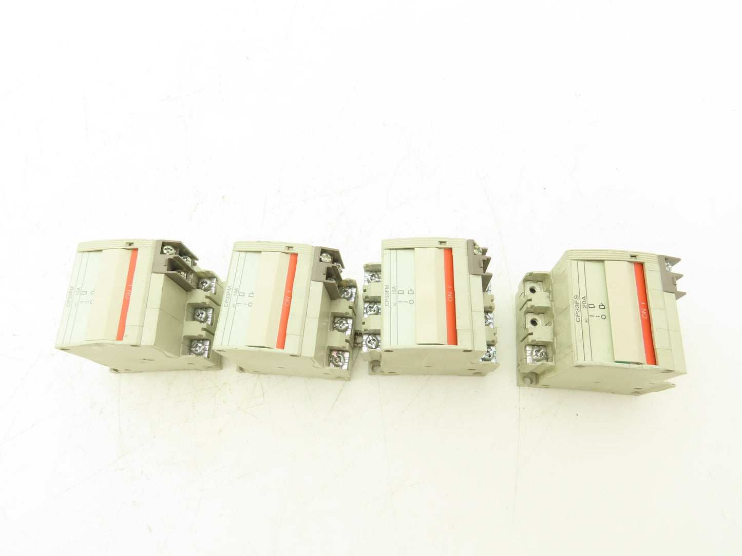 Fuji Electric CP33FM/15W CP33FS/20W AC Circuit Breakers 15/20A 3-Pole Lot of 4