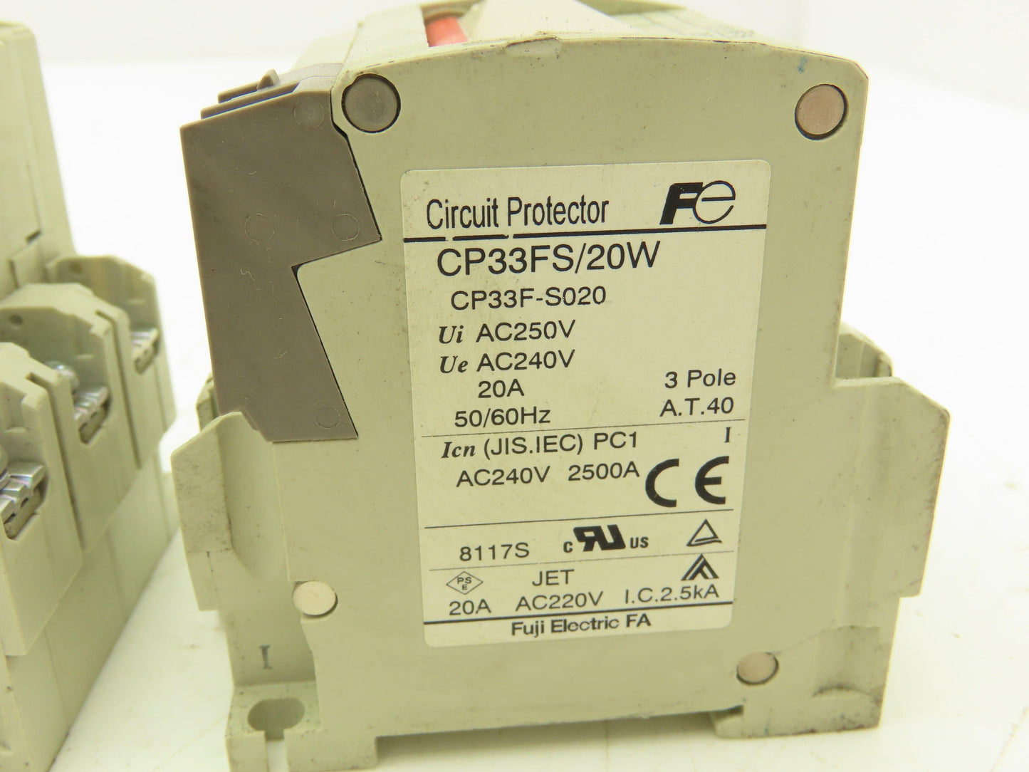 Fuji Electric CP33FM/15W CP33FS/20W AC Circuit Breakers 15/20A 3-Pole Lot of 4