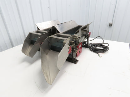 NKE 6"x 22" Double Belt Conveyor Small Parts Slow Feed Chute 220V 1FPM