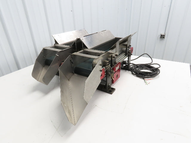 NKE 6"x 22" Double Belt Conveyor Small Parts Slow Feed Chute 220V 1FPM