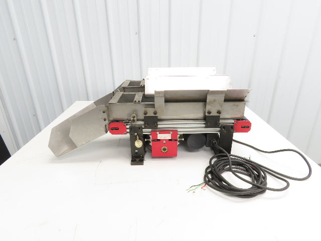 NKE 6"x 22" Double Belt Conveyor Small Parts Slow Feed Chute 220V 1FPM