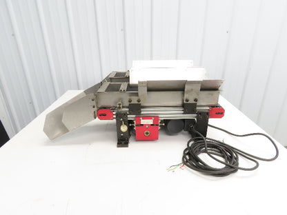 NKE 6"x 22" Double Belt Conveyor Small Parts Slow Feed Chute 220V 1FPM