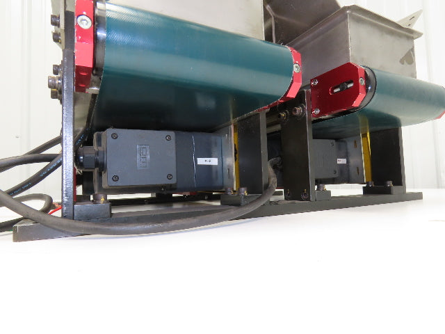 NKE 6"x 22" Double Belt Conveyor Small Parts Slow Feed Chute 220V 1FPM