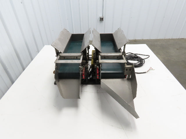 NKE 6"x 22" Double Belt Conveyor Small Parts Slow Feed Chute 220V 1FPM