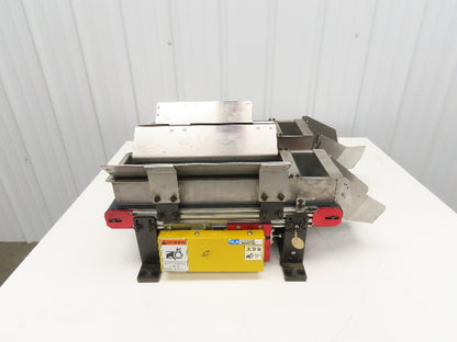 NKE 6"x 22" Double Belt Conveyor Small Parts Slow Feed Chute 220V 1FPM