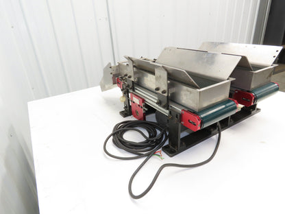 NKE 6"x 22" Double Belt Conveyor Small Parts Slow Feed Chute 220V 1FPM