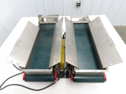 NKE 6"x 22" Double Belt Conveyor Small Parts Slow Feed Chute 220V 1FPM