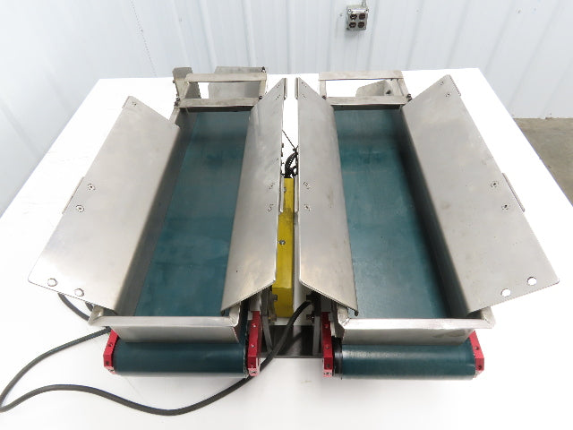 NKE 6"x 22" Double Belt Conveyor Small Parts Slow Feed Chute 220V 1FPM