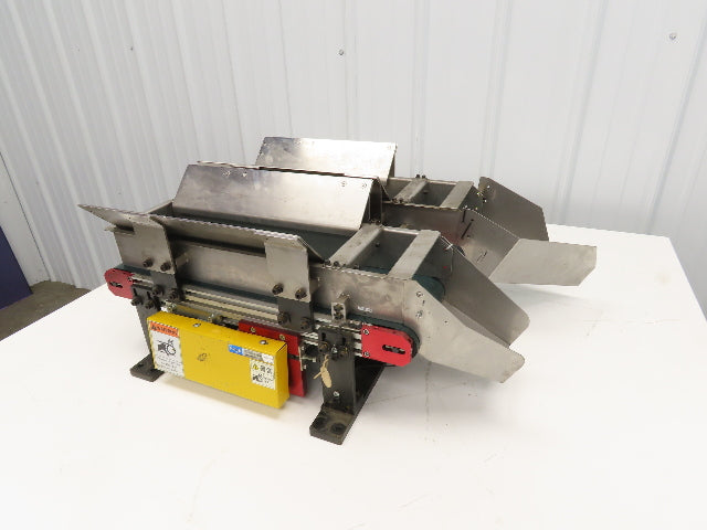 NKE 6"x 22" Double Belt Conveyor Small Parts Slow Feed Chute 220V 1FPM