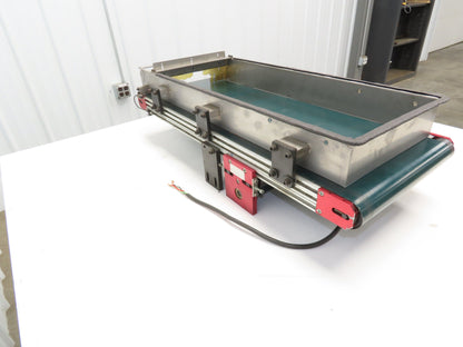 NKE 12"x 33" Small Parts Conveyor Low Profile Flat Belt Slow Feed 220V 1FPM
