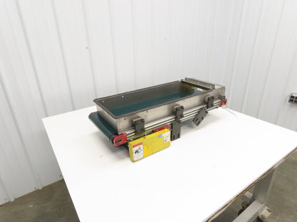 NKE 12"x 33" Small Parts Conveyor Low Profile Flat Belt Slow Feed 220V 1FPM