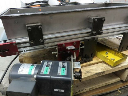 NKE 12"x 33" Small Parts Conveyor Low Profile Flat Belt Slow Feed 220V 1FPM