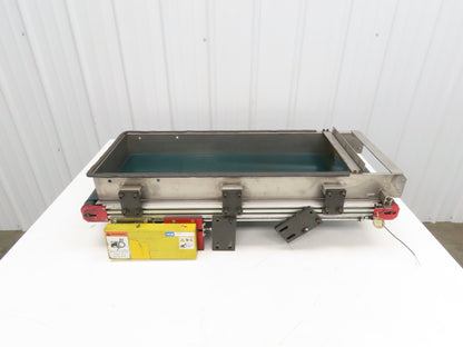 NKE 12"x 33" Small Parts Conveyor Low Profile Flat Belt Slow Feed 220V 1FPM