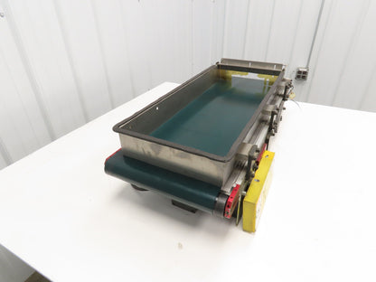 NKE 12"x 33" Small Parts Conveyor Low Profile Flat Belt Slow Feed 220V 1FPM