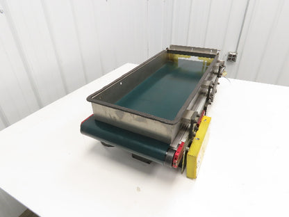 NKE 12"x 33" Small Parts Conveyor Low Profile Flat Belt Slow Feed 220V 1FPM