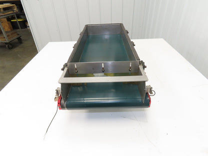 NKE 12"x 33" Small Parts Conveyor Low Profile Flat Belt Slow Feed 220V 1FPM