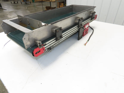 NKE 12"x 33" Small Parts Conveyor Low Profile Flat Belt Slow Feed 220V 1FPM