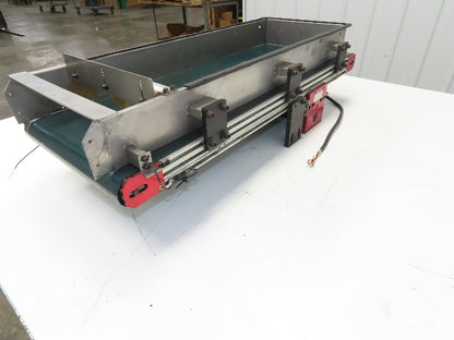 NKE 12"x 33" Small Parts Conveyor Low Profile Flat Belt Slow Feed 220V 1FPM