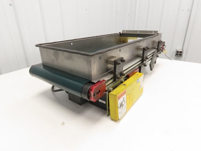 NKE 12"x 33" Small Parts Conveyor Low Profile Flat Belt Slow Feed 220V 1FPM