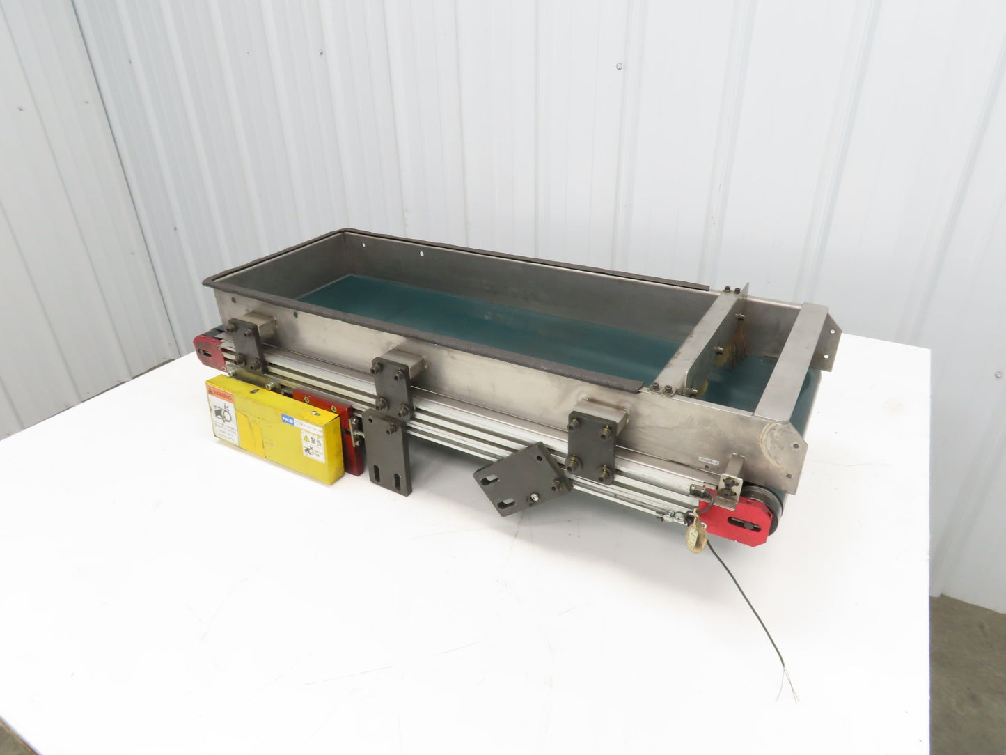 NKE 12"x 33" Small Parts Conveyor Low Profile Flat Belt Slow Feed 220V 1FPM