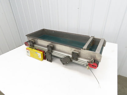 NKE 12"x 33" Small Parts Conveyor Low Profile Flat Belt Slow Feed 220V 1FPM