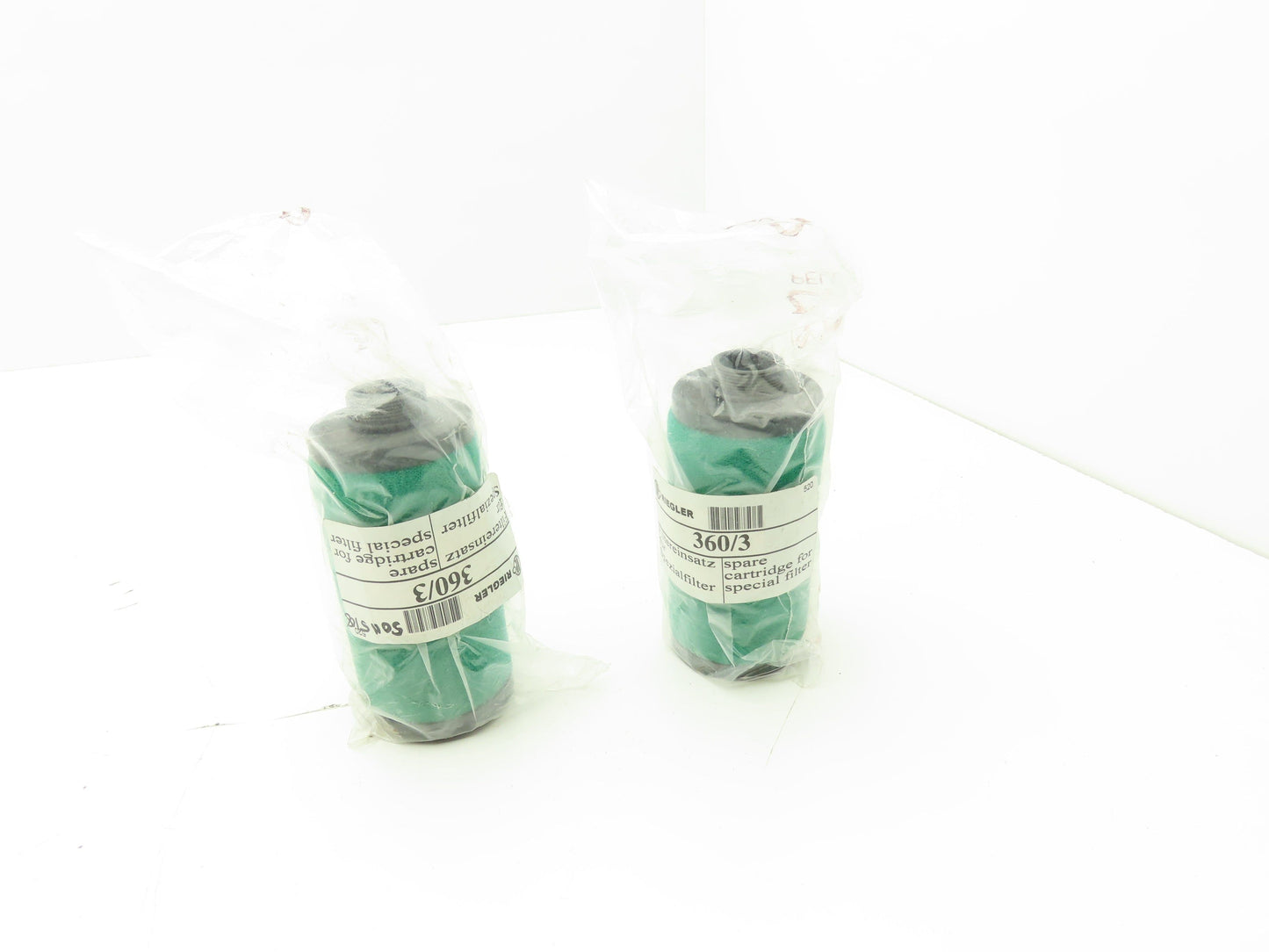 Riegler 360/3 Compressed Air Filter Element 1/2" Green  Lot of 2