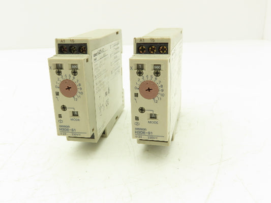 Omron H3DE-S1 Timer 0.1 Second to 120 Hour 24-230VAC/DC Lot of 2