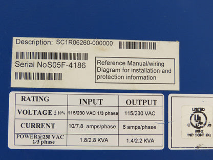 Kollmorgen SC1R06260 ServoStar SC AC Servo Motor Drive 115/230VAC 1/3PH 2.2kVA