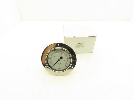 NoShok 40-510-1000 4" Stainless Pressure Gauge 1000 PSI Oil Filled 1/2" NPT