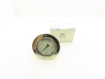 NoShok 40-510-1000 4" Stainless Pressure Gauge 1000 PSI Oil Filled 1/2" NPT