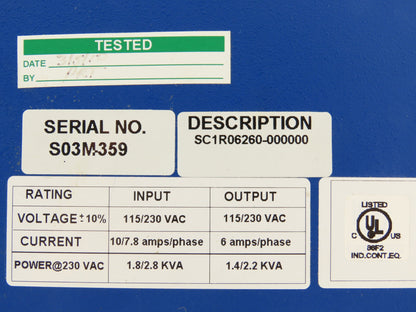 Kollmorgen SC1R06260 ServoStar SC AC Servo Motor Drive 115/230VAC 1/3PH 2.2kVA