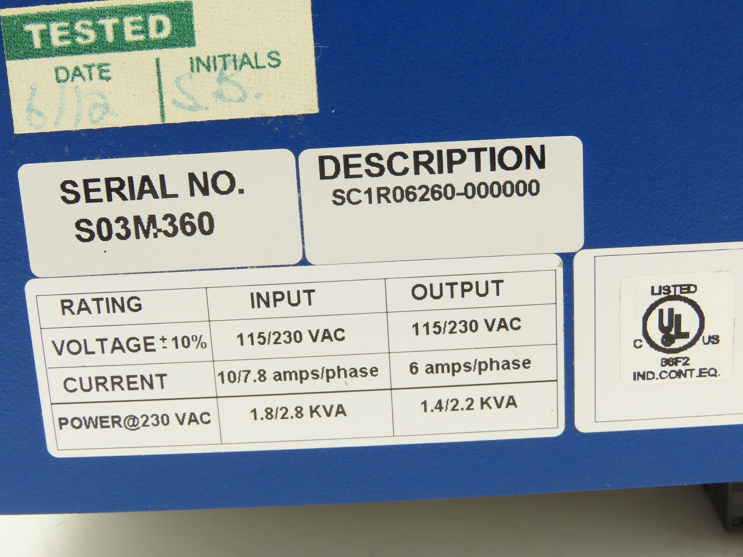 Kollmorgen SC1R06260 ServoStar SC AC Servo Motor Drive 115/230VAC 1/3PH 2.2kVA