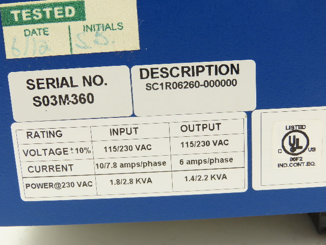 Kollmorgen SC1R06260 ServoStar SC AC Servo Motor Drive 115/230VAC 1/3PH 2.2kVA