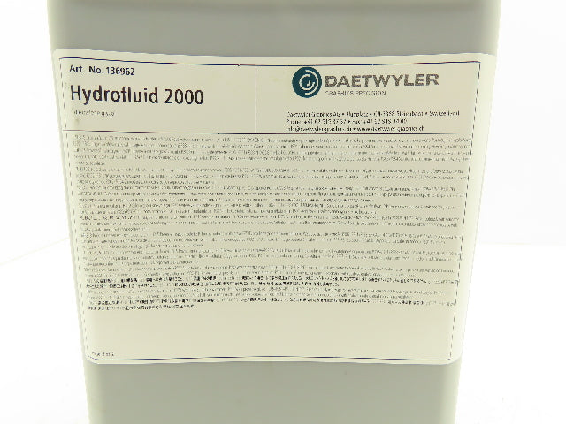 Daetwyler Hydrofluid 2000 Liquid Diethylene Glycol 1.5 Gallon