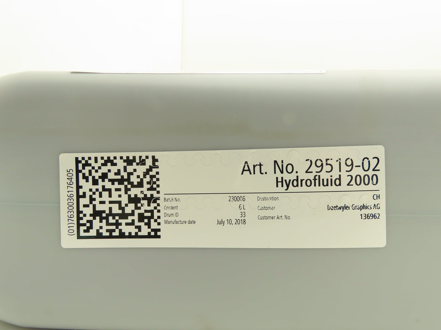 Daetwyler Hydrofluid 2000 Liquid Diethylene Glycol 1.5 Gallon