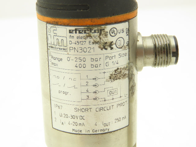 IFM Efector PN3021 Electronic Pressure Sensor Monitor 1/4" NPT 250bar Lot of 2