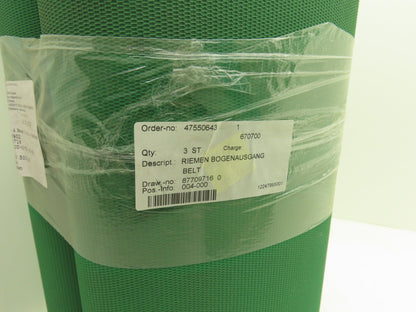 Chiorino 2T12 U0-U-G10 Conveyor Belt Green 500x1143mm V-Belt Guide  Lot of 3