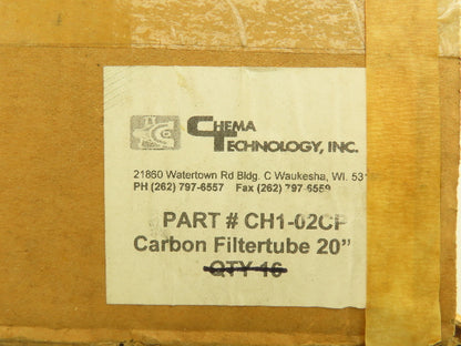 Chema Technology CH1-02CP Carbon Filter Tube 20" x 2-5/8"  Lot of 5