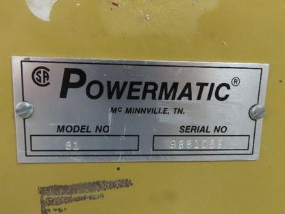 Powermatic 81 Woodworking Band Saw 20" Throat 12" H 230V 1Ph Baldor 1-1/2HP